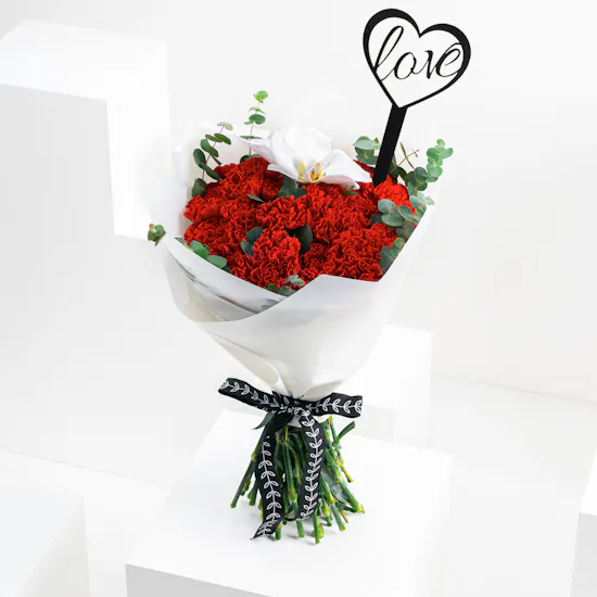 Carnations & Orchids | White Wrap LOVE