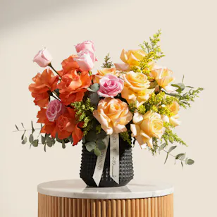 Golden Blush Harmony Flower Vase