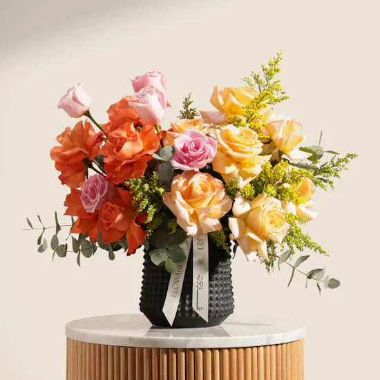 Golden Blush Harmony Flower Vase