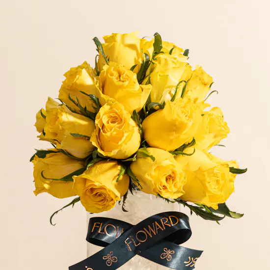 Serene Yellow Roses Vase