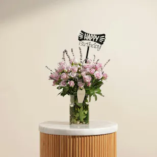 Happiness Birthday Flowers Vase Happiness Birthday Flowers Vase