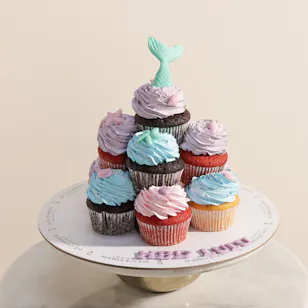 December Cake Personalized Mermaid Cupcake Tower