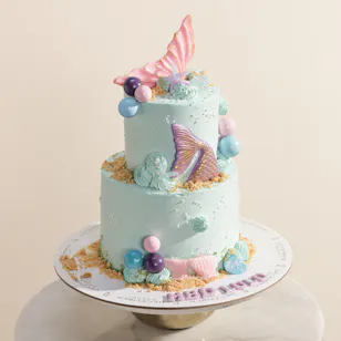 December Cake Personalized Mermaid Two Tier Cake