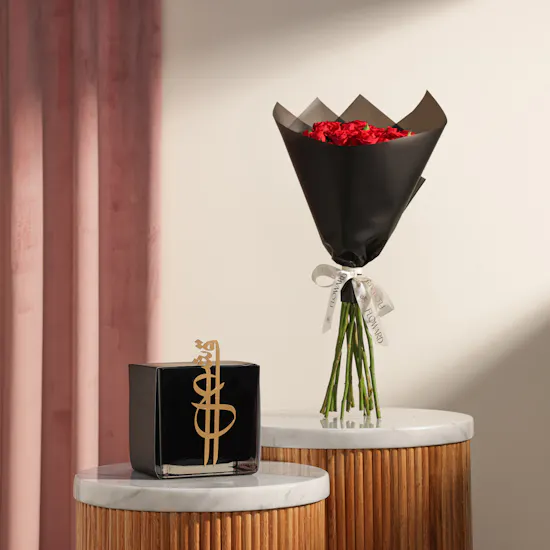 Nine Eshq Scented Candle | Elegance Flowers Arrangement