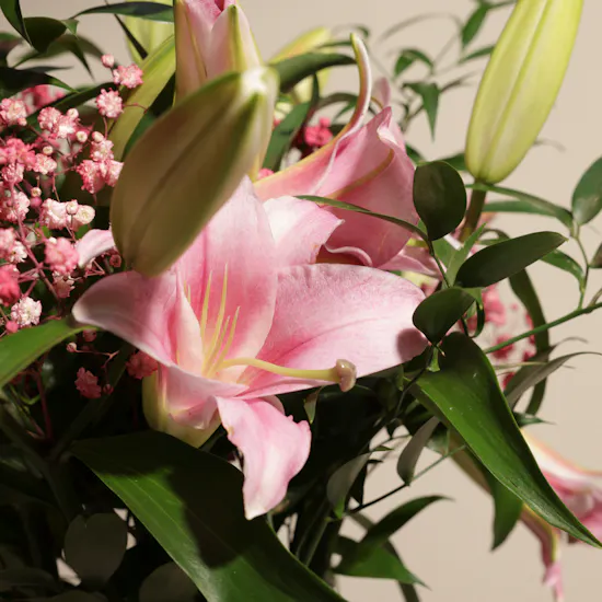 Simply Pink Lilies Vase