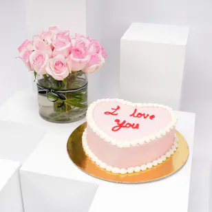 Helen's Bakery Cake | 20 Pink Roses