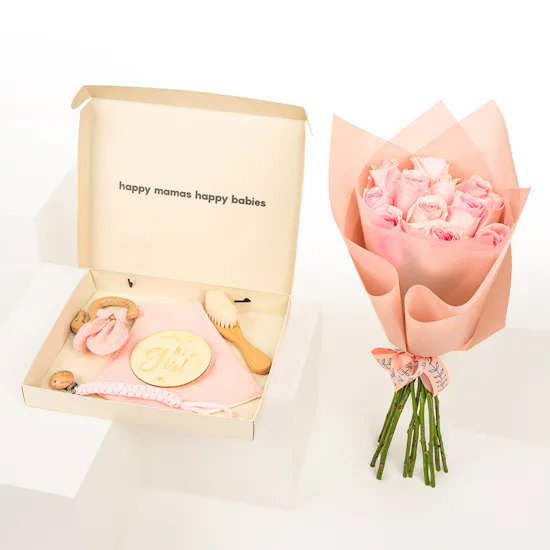 Dee Mama Gift Set for baby girls | Pink Rose