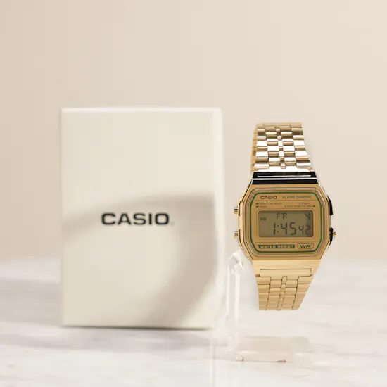 Casio Unisex Vintage Gold Tone Digital Watch