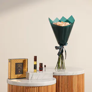 Abdul Samad Al Qurashi Super Agarwood Oil | Ethereal Peach Roses Bouquet