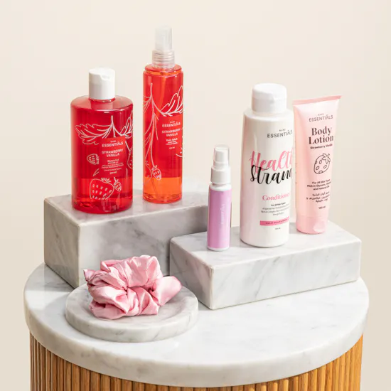 Essentials Strawberry Vanilla Bath and Body Set