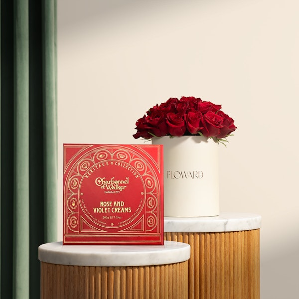 Charbonnel et Walker Rose and Violet Creams Chocolate Box | Blooming Red Roses Box