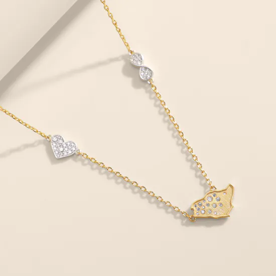 Velvet Desert Gold-plated Saudi Arabia Map Outline Charm Necklace