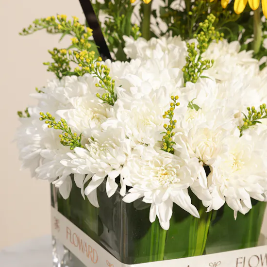 Bateel Gold Palm Filled Dates Box | Happy Birthday Flower Vase