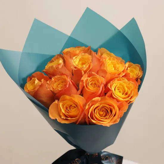 Venchi Murrine Gianduiotto Blue Gift Box | Bright Flower Bouquet