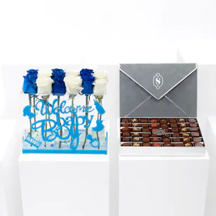 Soucolat Chocolate Box | Welcome Baby Boy Flowers