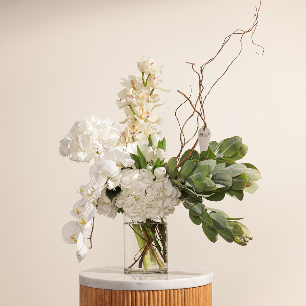 White Enchanting Flower Vase by September Studio