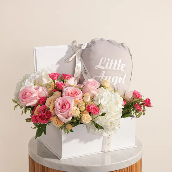 Nine Candles Newborn Little Angle Gift Box | Blush Flowers