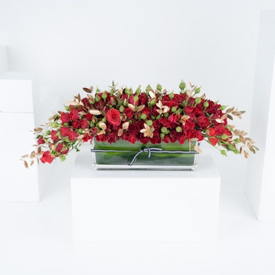 Red Roses | Glass Vase