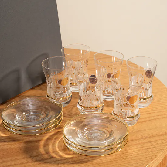 Dimlaj Hayat Glass Tea Cups Set