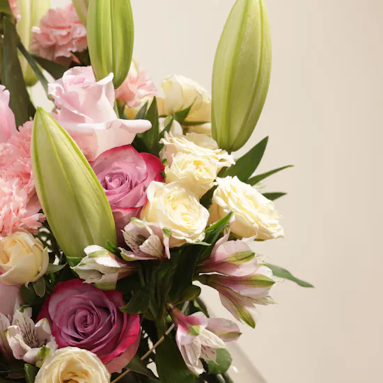 Le Chocolatier Dubai Baby Girl Teddy Bear-Themed Extra Large Chocolate Box | Pink Flower Vase