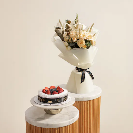Laviviane Red Velvet Volcano Cake | Coastal Musical Flower Bouquet