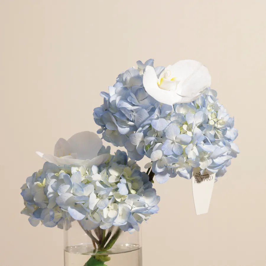 Double Hydrangea & Orchid Flowers Vase 4