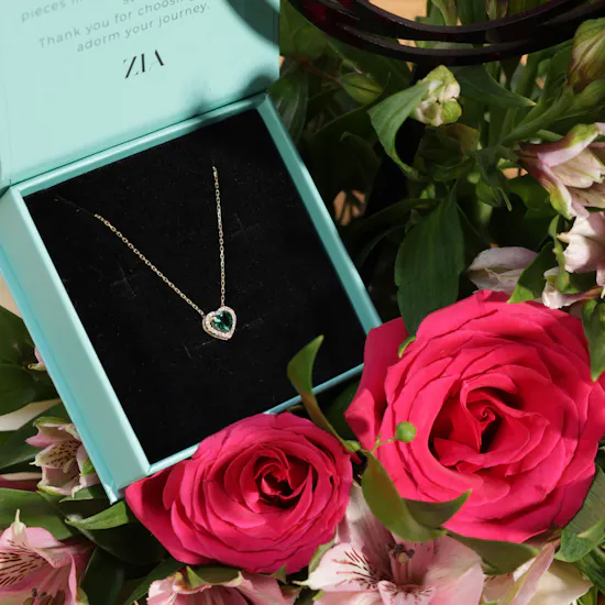 Zia Heart Charm Necklace | Passion Flowers