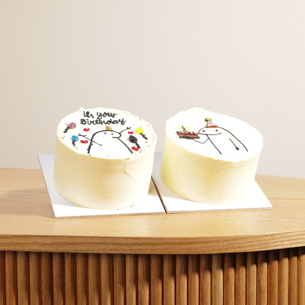 ثنائي ميني كيك عيد ميلاد سعيد من كيك بوتيك