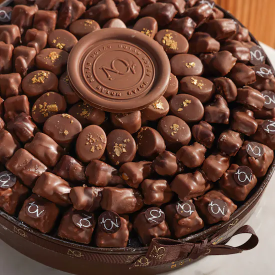 Nor Noyau Small Brown Bologna Chocolate Tray | Thank You Flower Bouquet