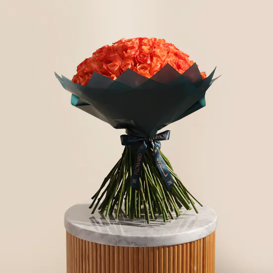 Joyful Orange | 100 Rose Bouquet