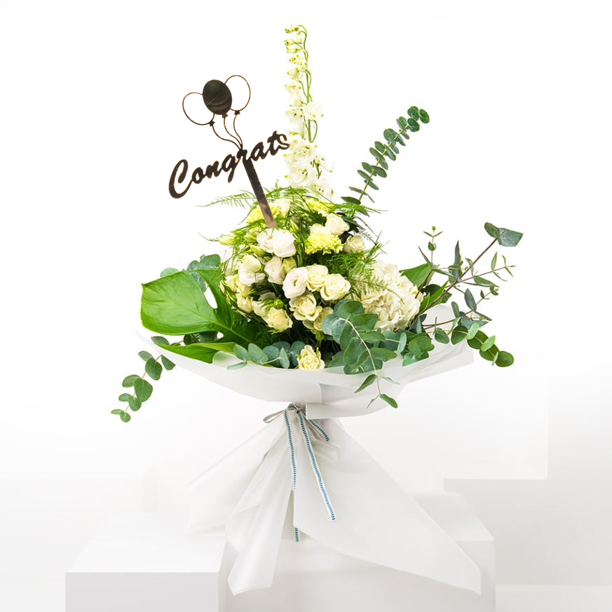 White Garden Bouquet | Congrats