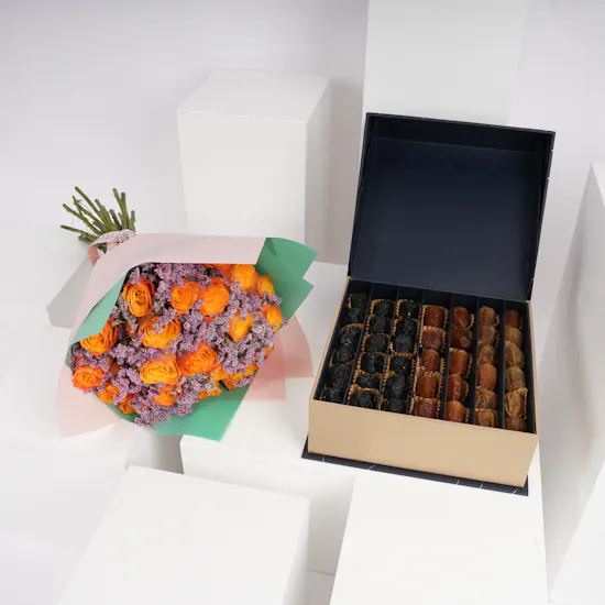 Nua Large Signature Box | Orange Roses