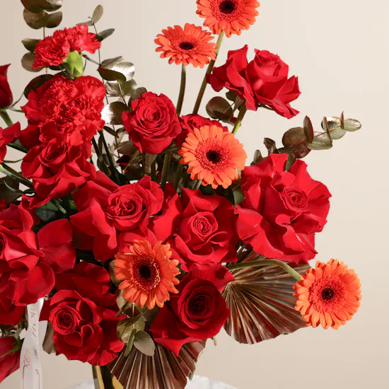 Sunlit Golden Flower Vase