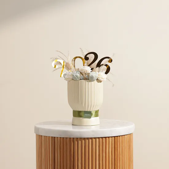 Melosa New Year 2026 Light Blue Candles Vase