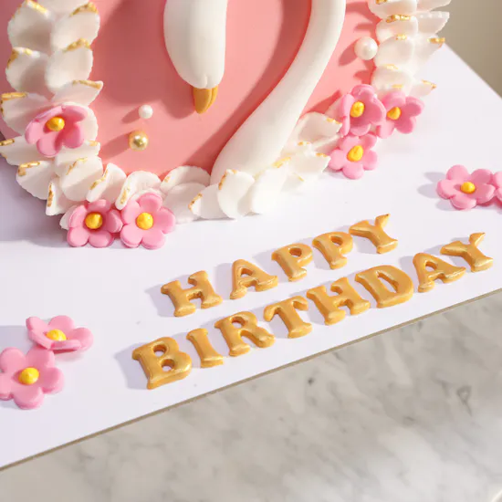 Floward Swan Grace Happy Birthday Cake