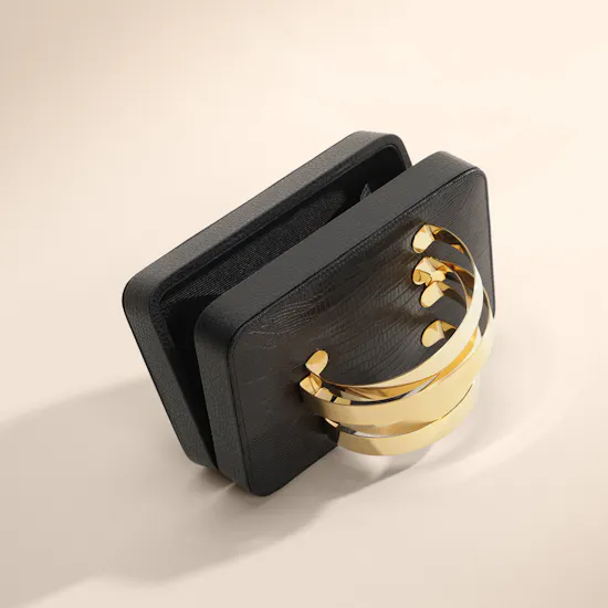 Rula Galayini Black Coil Cuffbox Women's Clutch