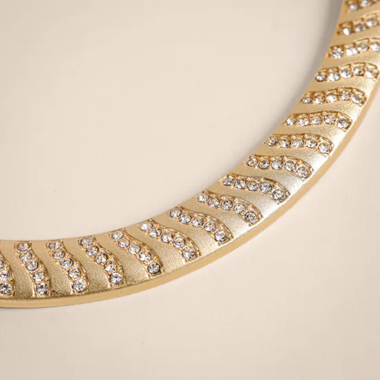 Lynyer Gold-plated Aurora Wave Chunky Collar Necklace