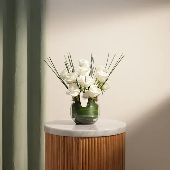 Royal White Roses Vase