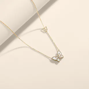 Damas Farfasha Petali Del Mare Butterfly Necklace