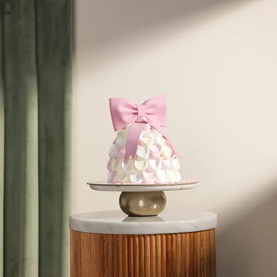 December Cake Happy Birthday Pink Ribbon Cake