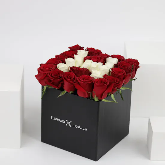 Red & WhiteRroses | Square box