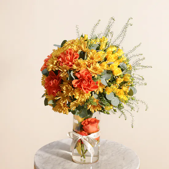 Sunset Flowers Vase