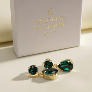 Caroline Svedbom Mini Drop Earrings | Emerald color 