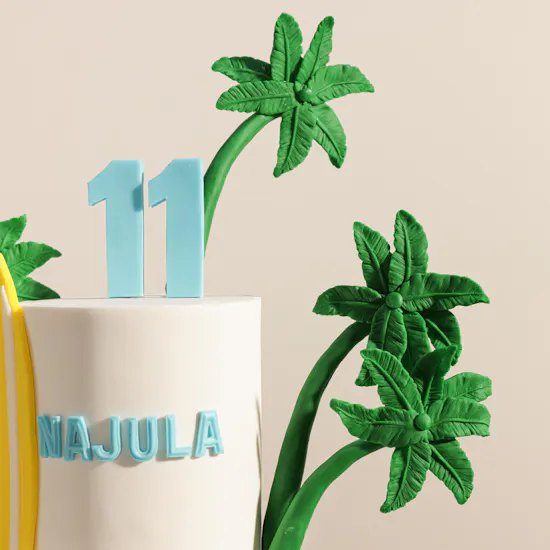NQ's Bakery Palm and Beach Personalized Cake
