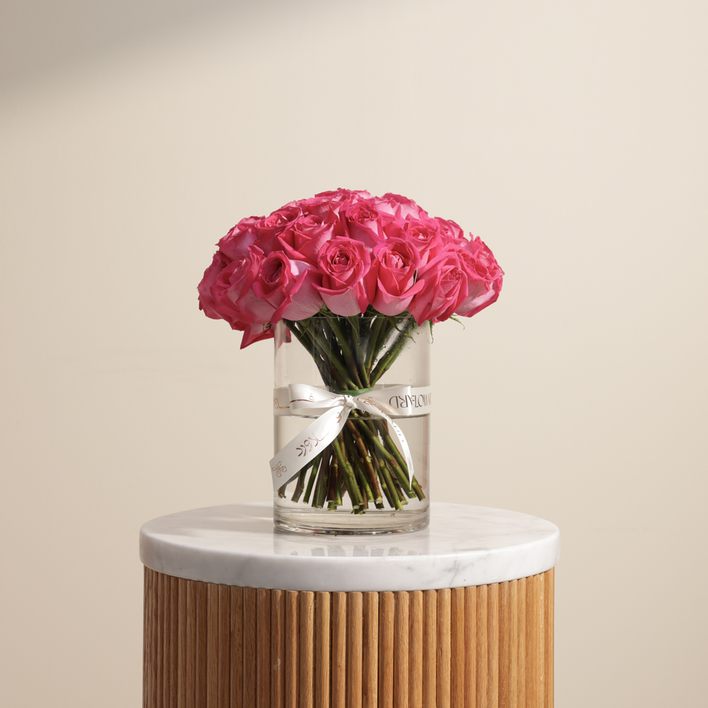 Fuchsia Charm Vase | 35 Roses