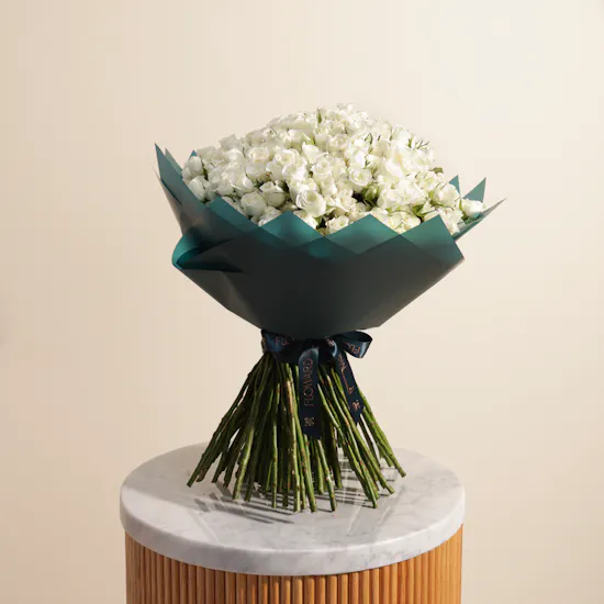 Huge White Baby Rose Bouquet | 100 Flowers