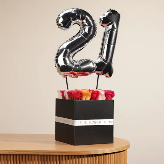 Birthday Flowers Box | Balloons