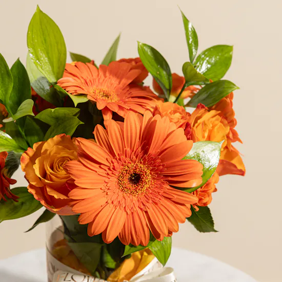 Warm Orange Hues Flower Vase