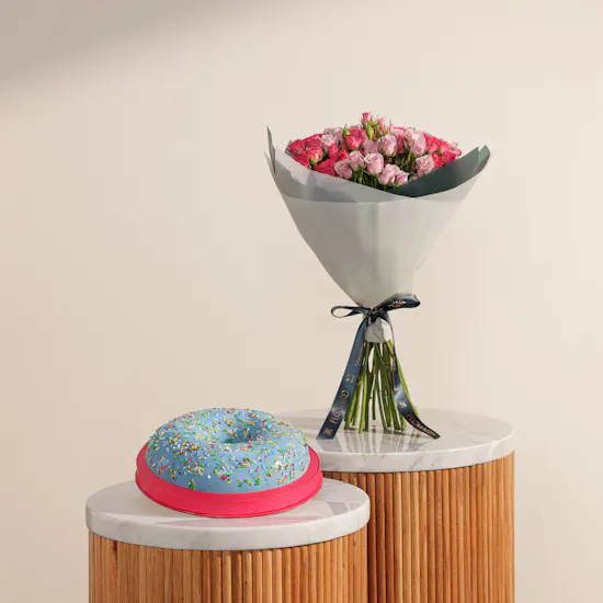 DOH! You Are Loved Small Blue Donut | Happiness Flowers