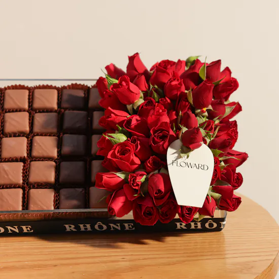 Rhône Rectangular Chocolate Tray | Love Red Roses